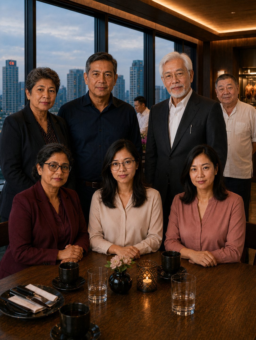 The cast of The Putri Protocol at Ong's Restaurant, Petaling Jaya