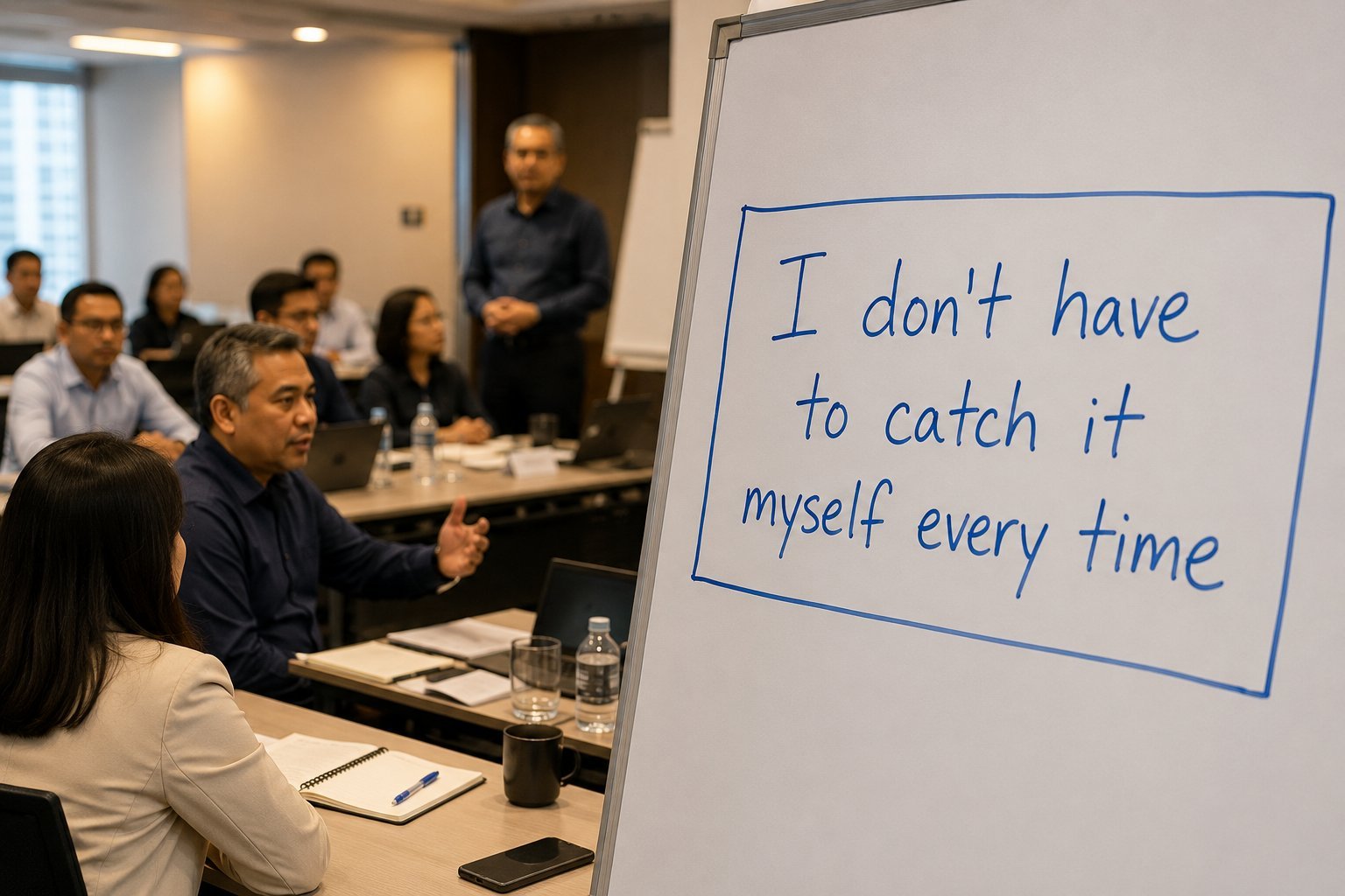 Amir reports to the trainer — I don't have to catch it myself every time